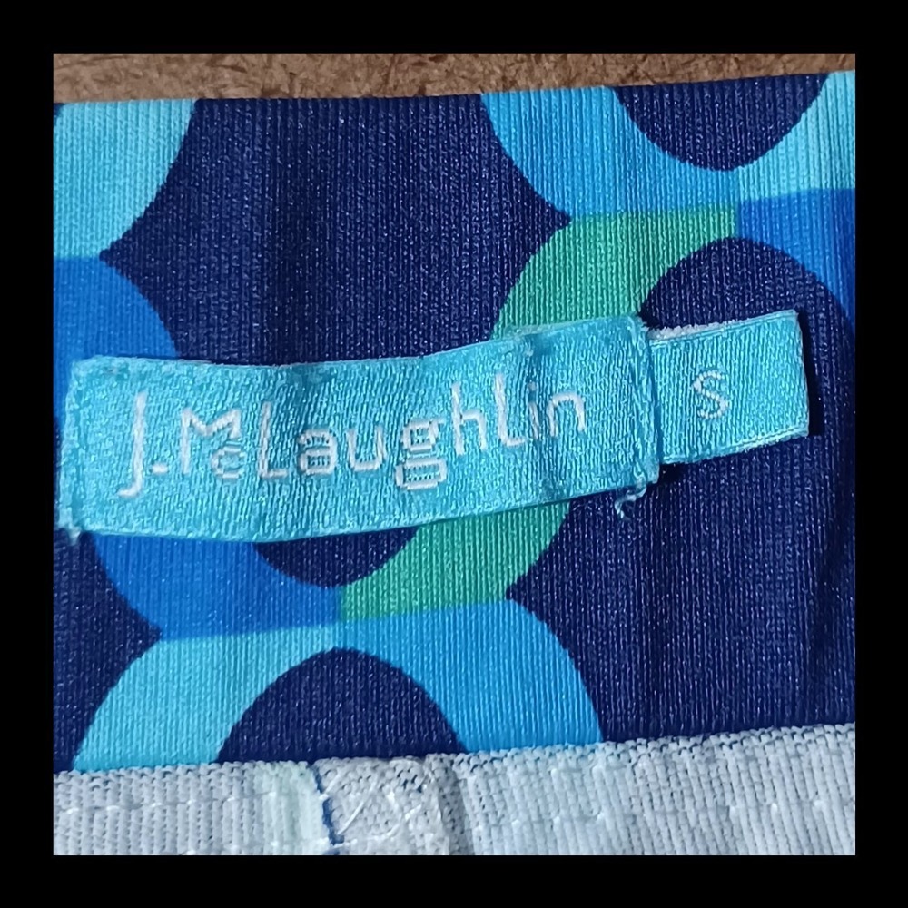 J McLaughlin Agnes Skirt Skort S Blue Geometric Floral Coastal Catalina Cloth - Picture 3 of 8